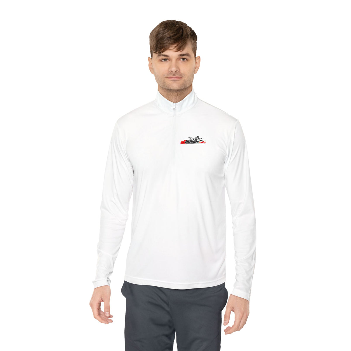 Quarter-Zip Pullover — Retro Race Car Chest Logo